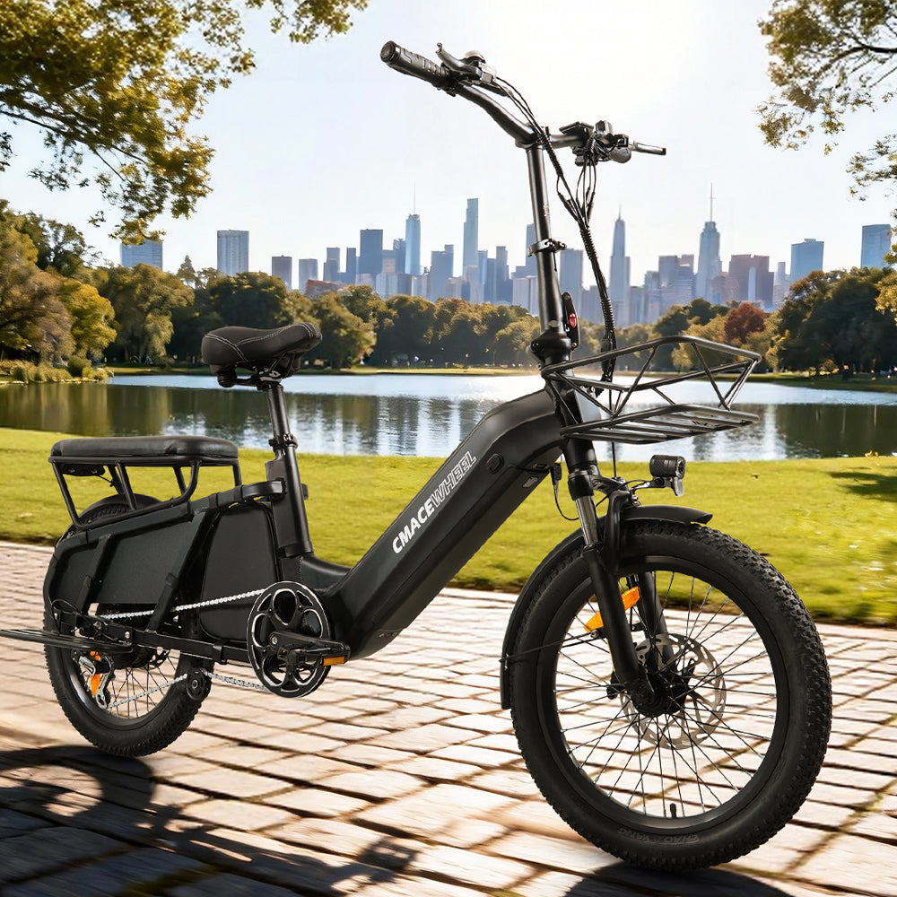 CMACEWHEEL HQ20 500W 20" Vélo Cargo Électrique 960Wh Longtail E-Bike avec Capteur de Couple