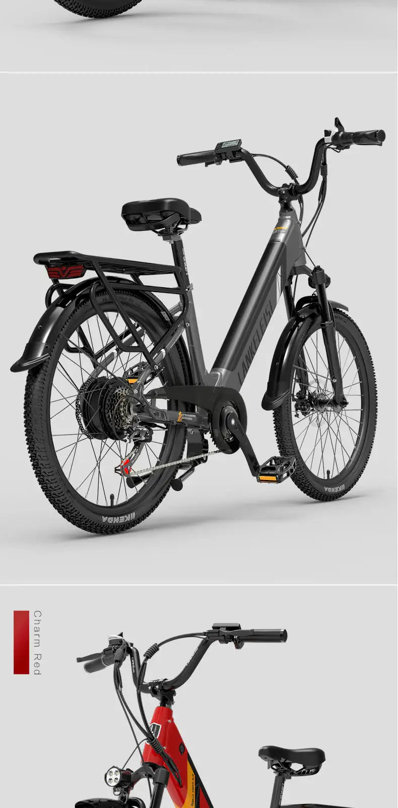 Lankeleisi ES500 Pro 500W 24" Electric Trekking Bike 696Wh City E-bike 48V 14.5Ah Battery - Buybestgear